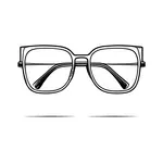 black square-rimmed glasses image